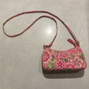 Vera Bradley Pink and Green Floral Crossbody Bag